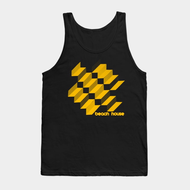 Beach House /\ Retro Psychedelic Design Tank Top by CultOfRomance